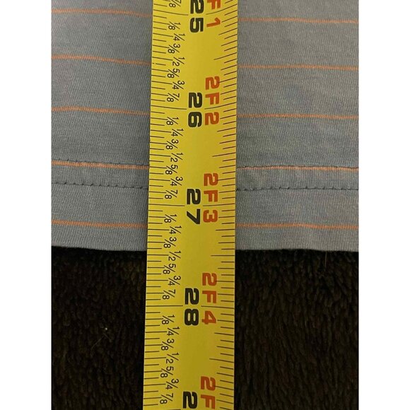 Peter Millar Polo Shirt Mens Medium Blue Striped Seaside Pima Cotton Golf Casual - Picture 5 of 5